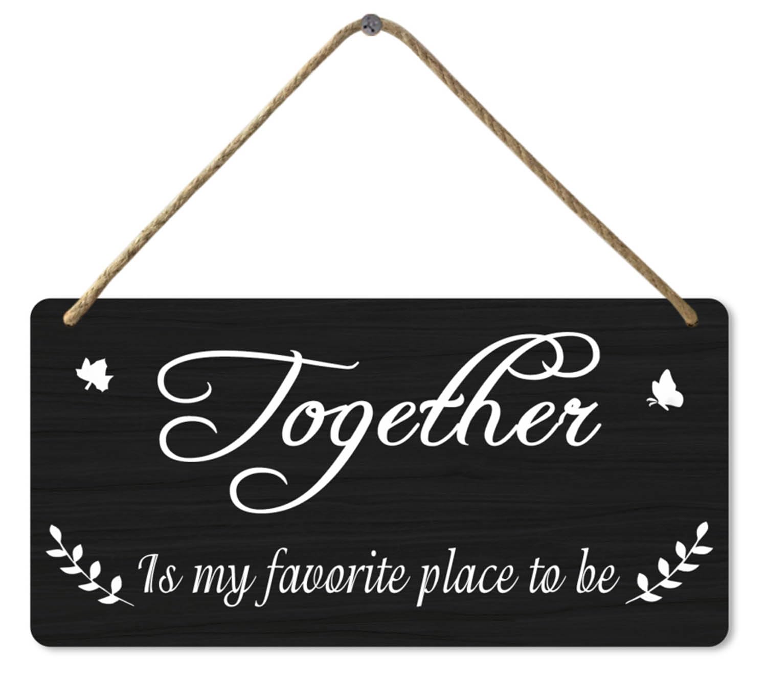Together Sign Wooden Home Wall Art Decor For Living Room Bedroom, 8x12 Inch