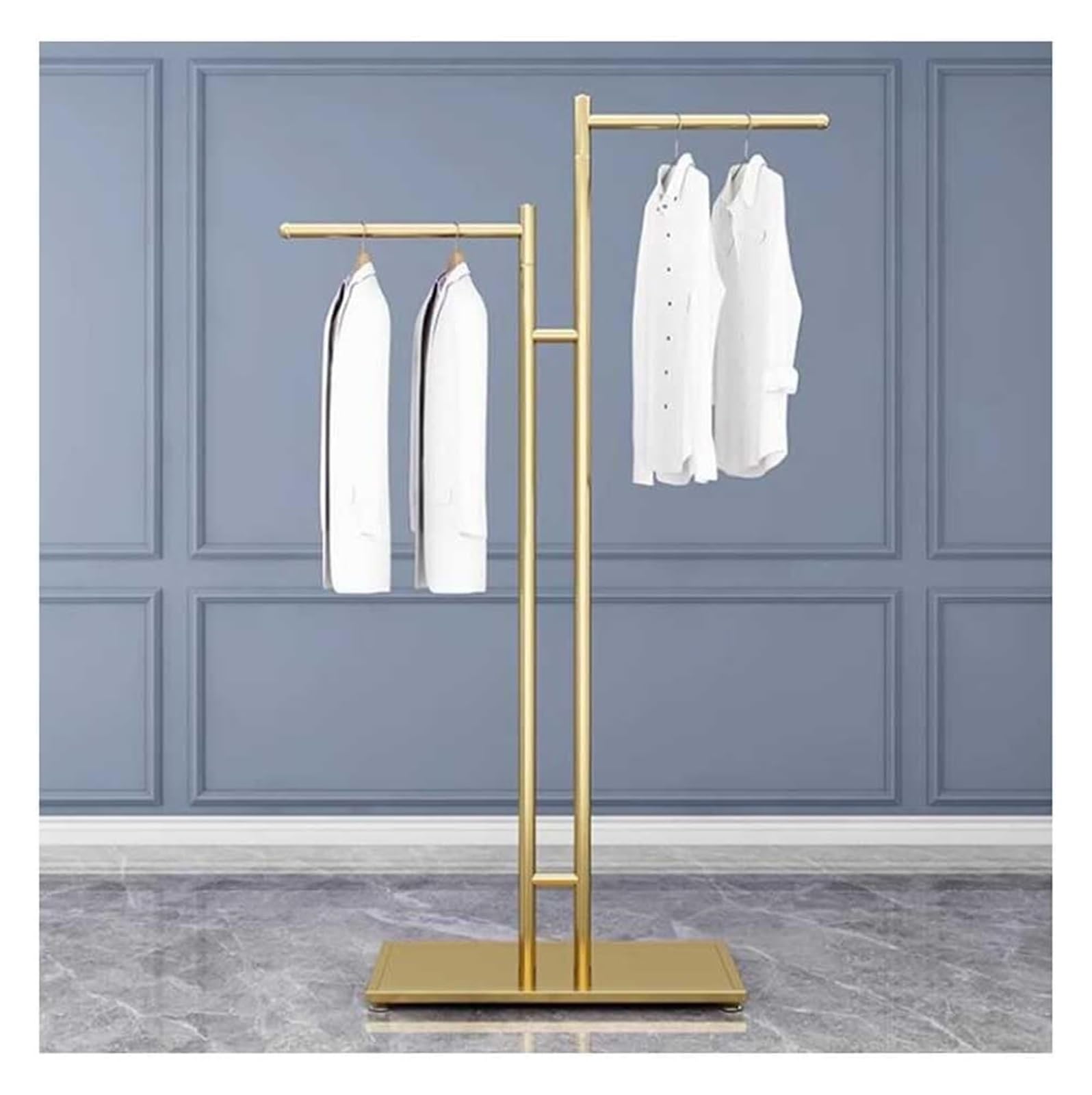 Portant à vêtements pour boutiques et dressings résidentiels élégants finition Or-B