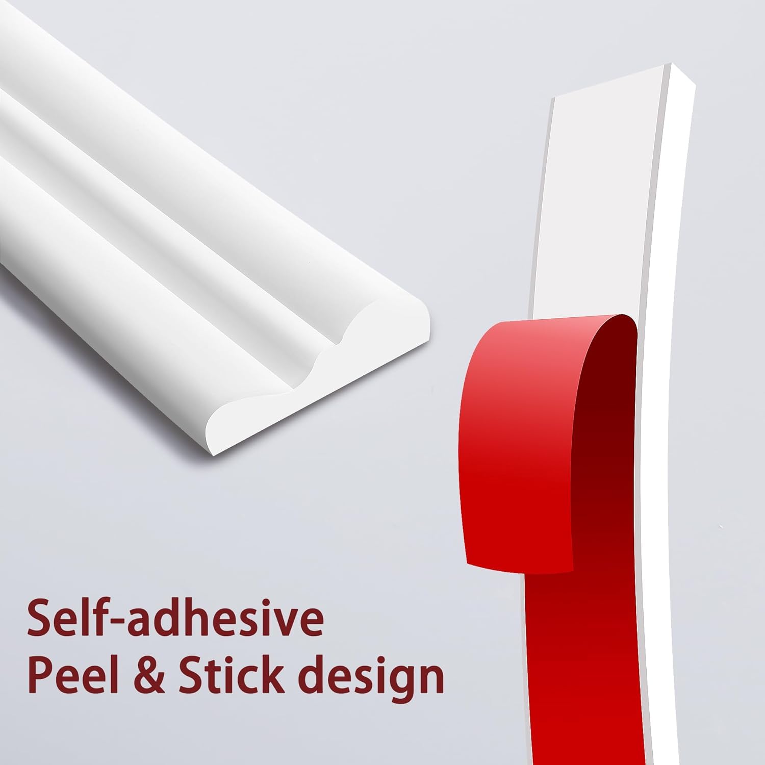 6.1M x 40MM Leisten Selbstklebend Wand Deko - Wandleistenleiste - Selbstklebende Verkleidungsleiste Zierleisten Weiß, Spiegelrahmen Schranktür Home Decoration