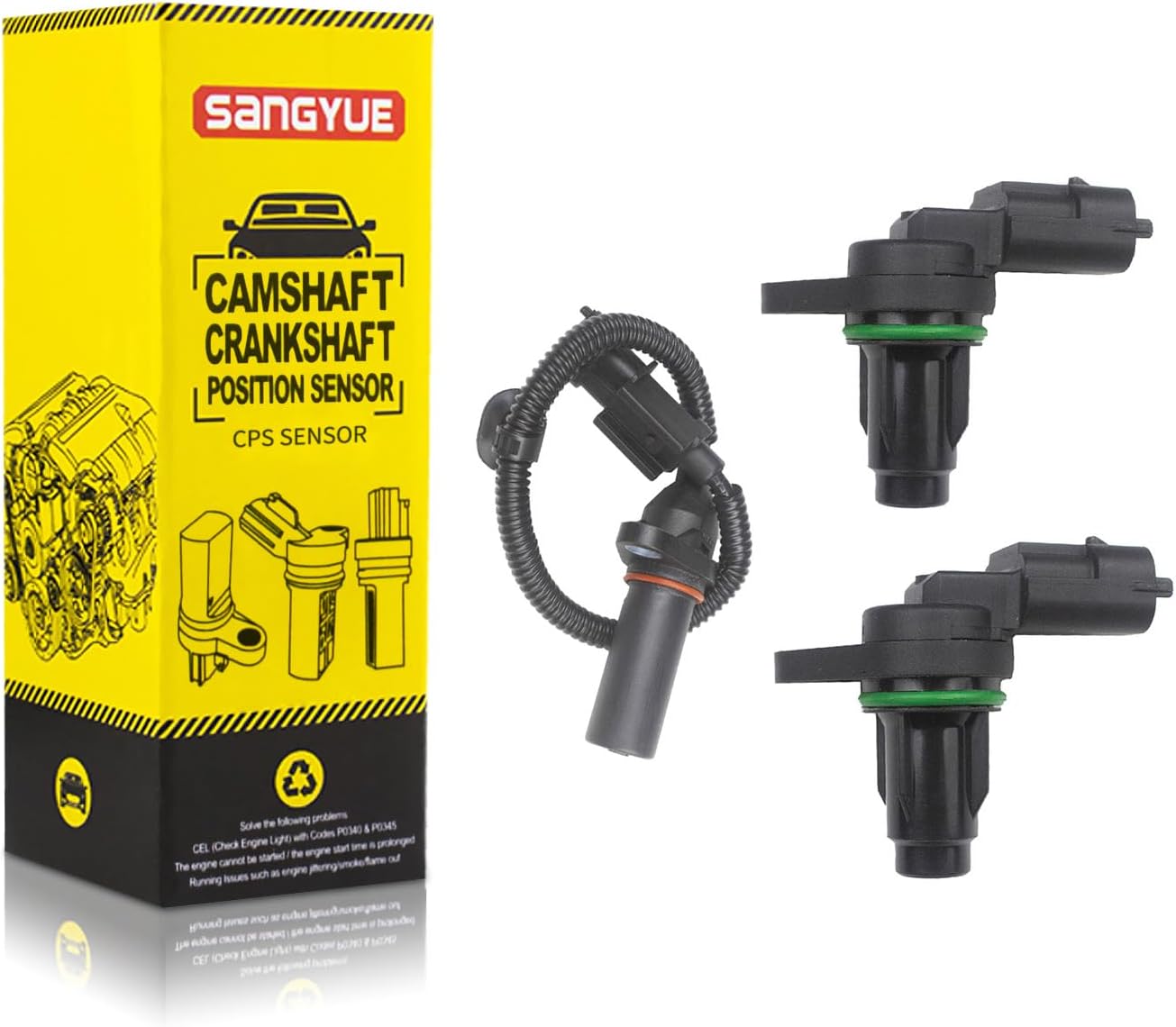 3pcs Crankshaft+ Camshaft Position Sensor kit (Only fit 1.6 Engine) for 2012-2018 Hyundai Accent; 2012-2021 Kia Soul