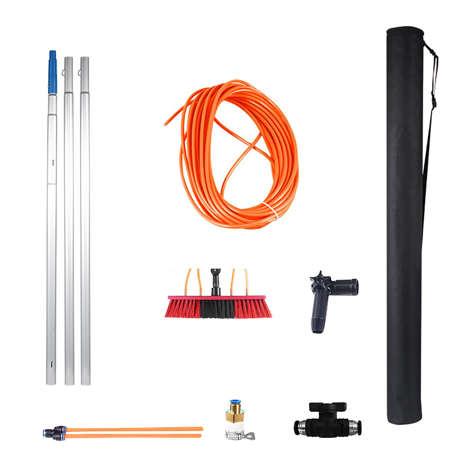 GTHTUHFD Telescopic Water Fed Brush 10-39Ft | Window & Solar Panel Cleaning Pole | Extendable 8M Rod With 35Cm Brush Head For Conservatory Roofs & Outdoor Cleaning,A-brush 35cm-3m