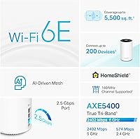 Vista 3 de TP-Link Deco XE75 Pro AXE5400 Sistema WiFi 6E en Malla Tribanda - Puerto WAN/LAN de 2.5G, Cubre hasta 5500 Pies Cuadrados, Reemplaza al Router