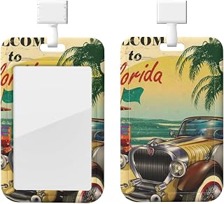 Welcome to Cuba Artsy Print with Classic Car Beach Ocean Palms Luggage Tags for Suitcases Travel Bag Tag Name Id Card Bag Labels for Friends Adults Kids Tourists