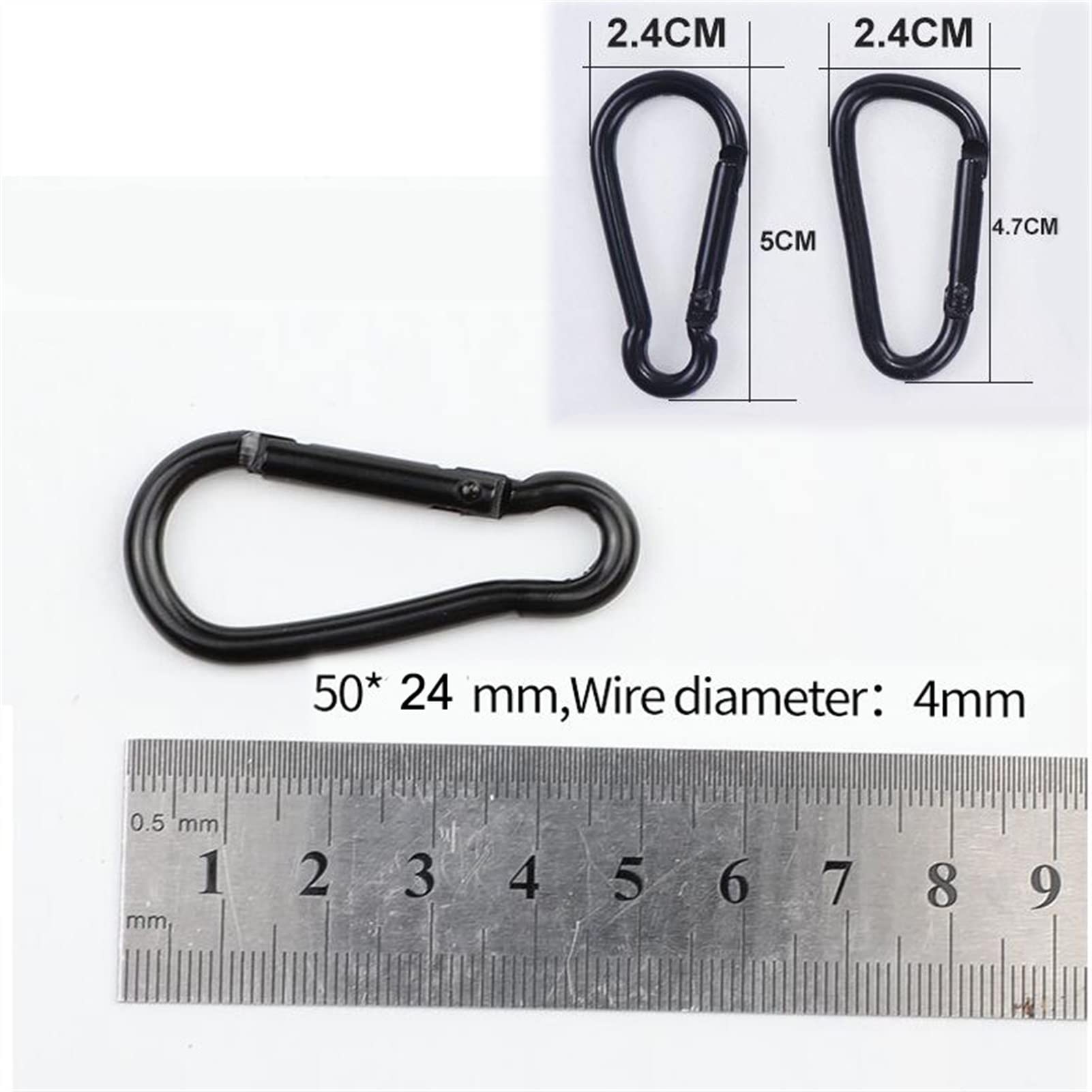 Karabińczyk, 5PCS Mini Karabinek Czarny D Kształt Klamra Aluminiowa Blokada Sprężyna Brelok Klips Na Zewnątrz Kemping Podróże(Gourd Shape)