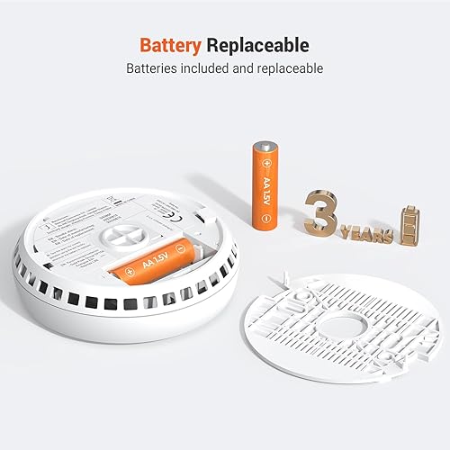 Miniatura 4 de Jemay Detector de humo, detectores de humo con tecnología fotoeléctrica avanzada, alarma de humo con indicador LED y botón de silencio, batería