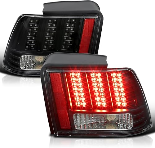 Vista 11 de SPEC-D TUNING Luces traseras LED secuenciales de humo compatibles con Ford Mustang 1999-2004, conjunto de par izquierdo + derecho