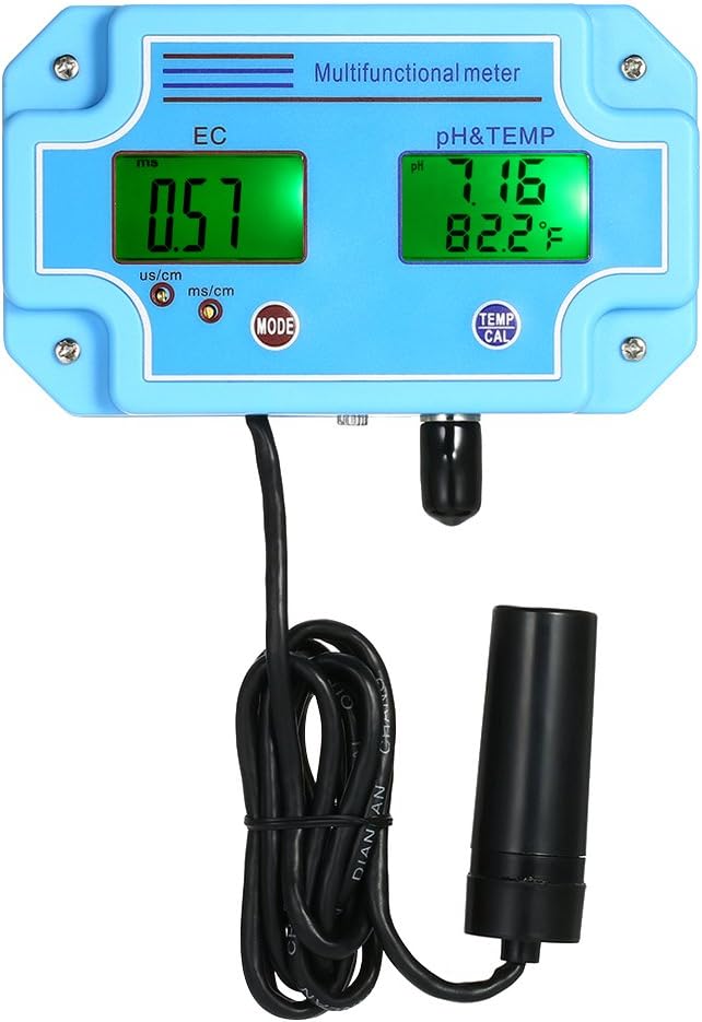 Professional 3 in 1 pH/EC/Temp Meter Water Detector Multi-Parameter Digital LCD Tri-Meter Multi-Function Water Quality Monitor Multiparameter Water Quality Tester'