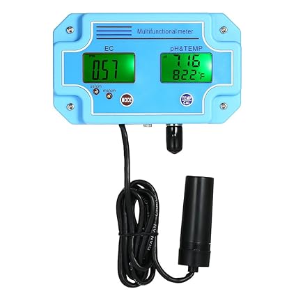 Festnight Professional 3 in 1 pH/EC/Temp Meter Water Detector Multi-Parameter Digital LCD Tri-Meter Multi-Function Water Quality Monitor Multiparameter Water Quality Tester