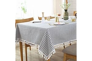 meioro Blue and White Striped Tablecloth Clothes Wrinkle Remover
