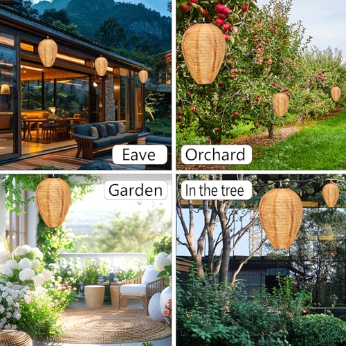 Chamarizes de caça de ninho de vespas para casa, jardim, quintal, ar livre, pacote com 4