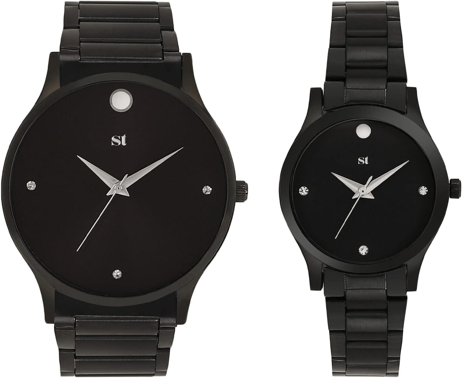 Swiss Trend Analogue Men's & Women's Watch (Black Dial Black Colored Strap) (Pack of 2)