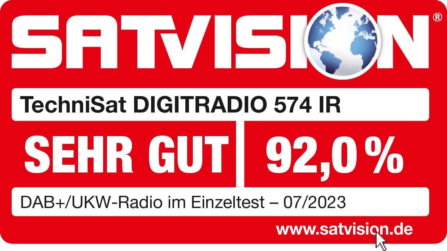 TechniSat DIGITRADIO 574 IR – Stereo-Internetradio (DAB+, FM, WLAN, Bluetooth-Audiostreaming, 4 Zoll Farbdisplay, USB, AUX in, Kopfhöreranschluss, Wecker, 10 Watt, App-/Fernbedienung) Silber