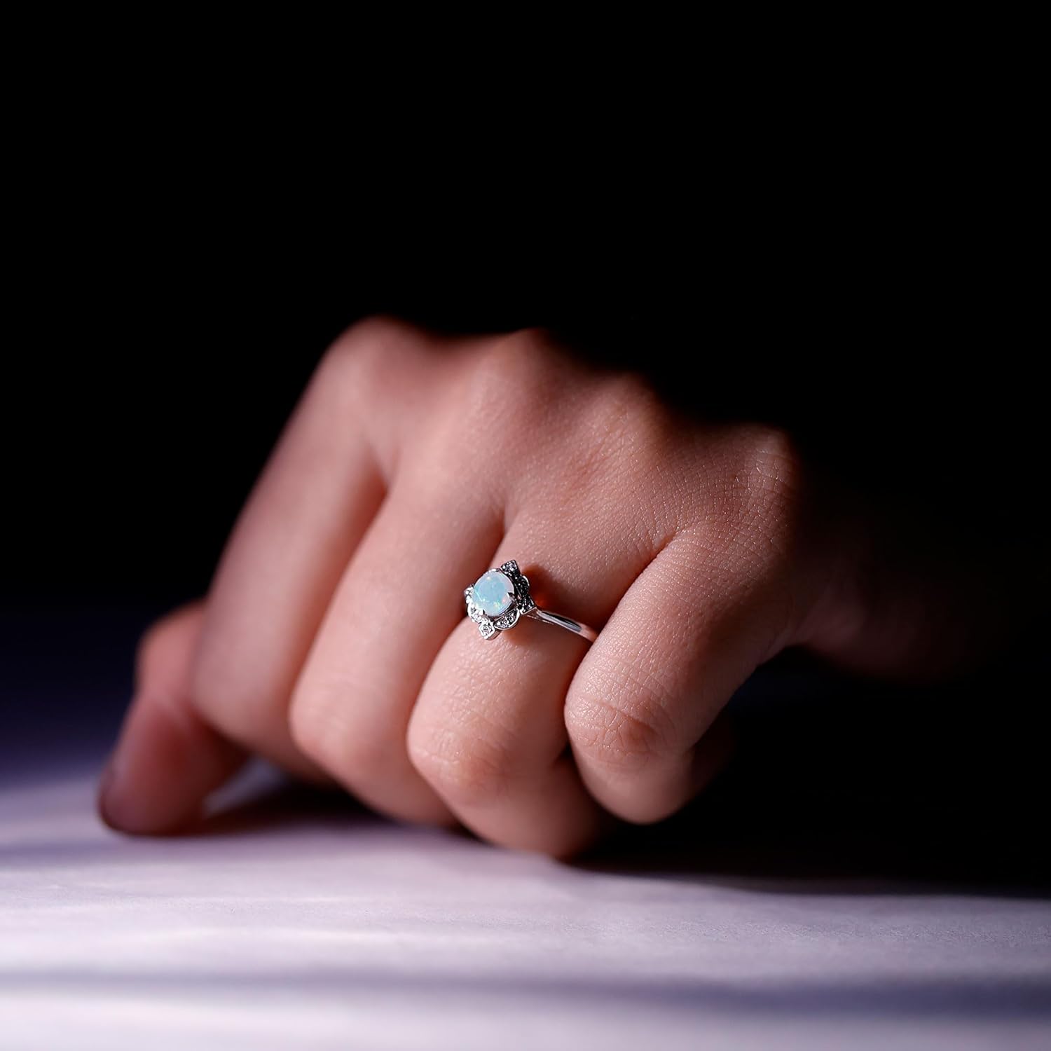 Natural Ethiopian Opal Vintage Engagement Ring for Women, Aaa Quality, Certified Opal Diamond Ring - Ready to Gift