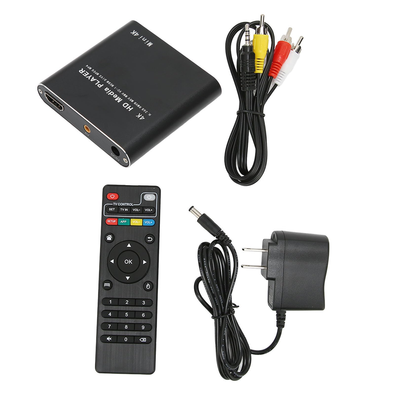 Lettore Multimediale Digitale Ultra HD 4K, Lettore Video MP4 TV per unità USB, Scheda, 3840 X 2160 30 Hz, HDMI, AV, Uscita Ottica, Uscita 4 Gb (Spina europea)