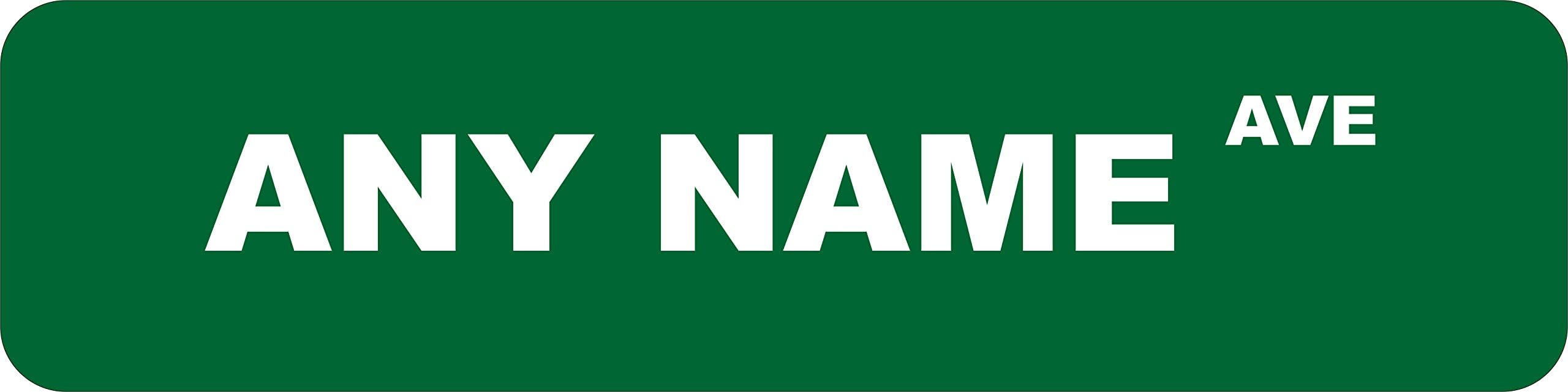 Custom 6x24 inch Aluminum Green Street Sign ( 2 Sided Print )