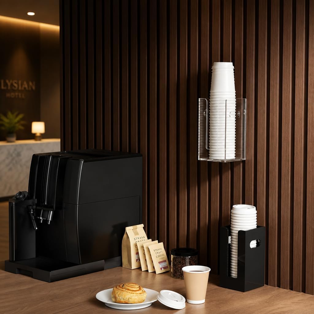 Lovemolly Acrylic Cup & Lid Dispenser, Wall/Counter Mount, 10-16oz