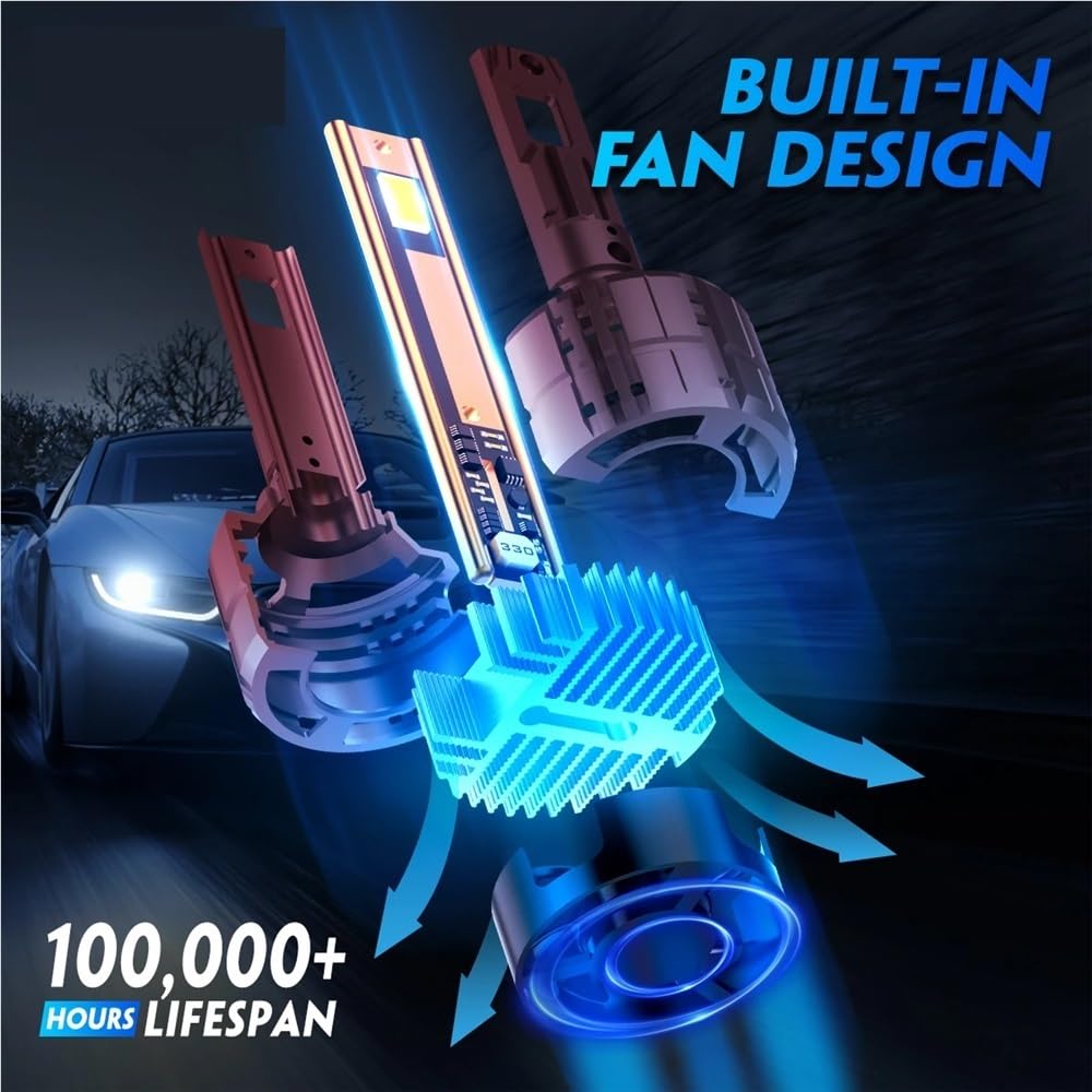 Bombillas LED H7 N60 de 200 W y 20 000 LM, superbrillantes, Canbus H4, H11, H8, H9, 9005, HB3, 9006, HB4, H13, 9012, 6500 K(9005/HB3)
