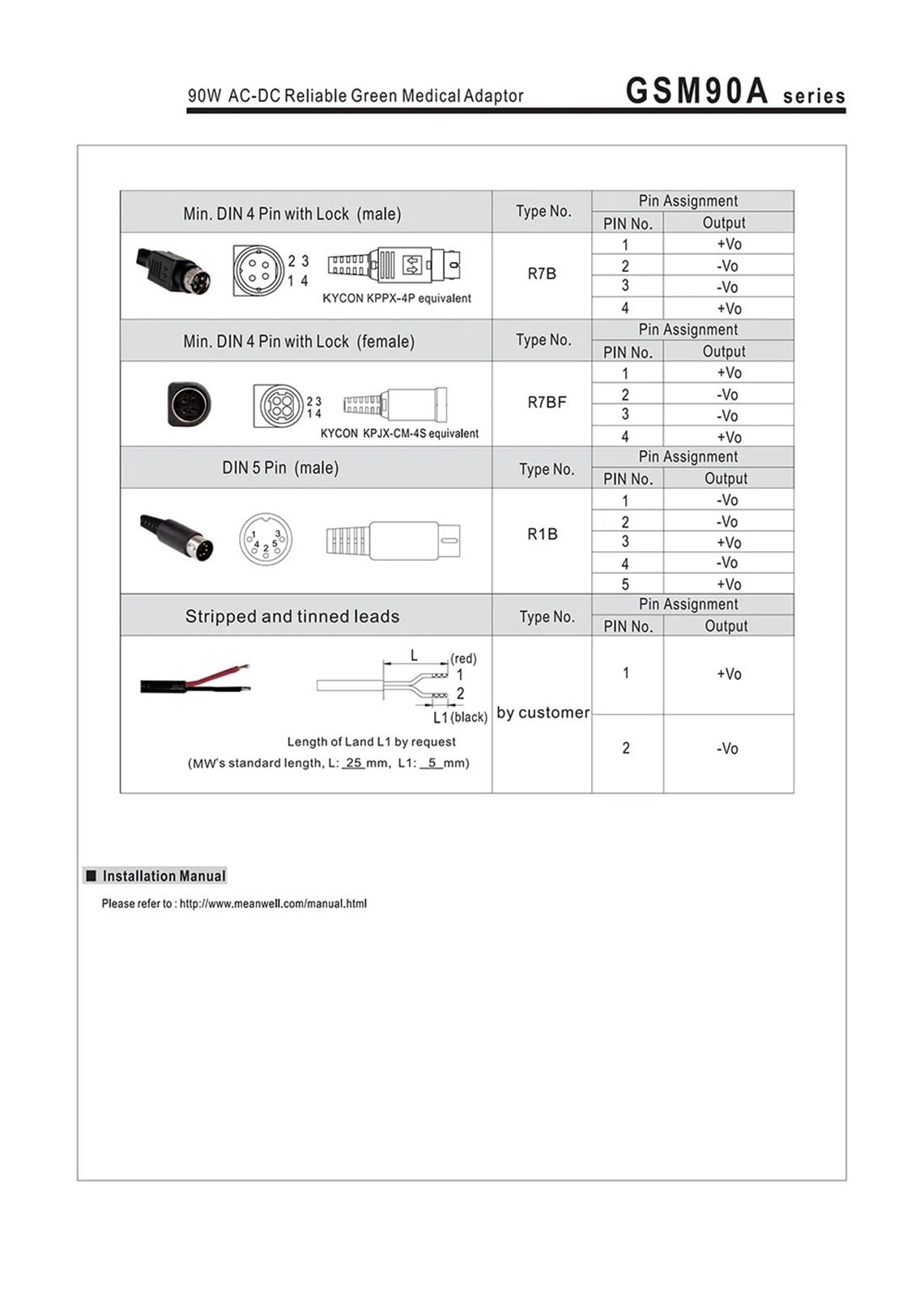 1 sztuk GSM90A Seria DC12V 15V 24V 48V 90W AC-DC niezawodny zielony adapter medyczny do mobilnej klinicznej stacji roboczej/irygator oral(GSM90A19-P1M)
