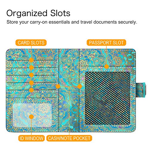 Fintie Passport Holder Cover Case, Premium Vegan Leather RFID Blocking Travel Wallet with Snap Closure, Shades of Blue - Image 5