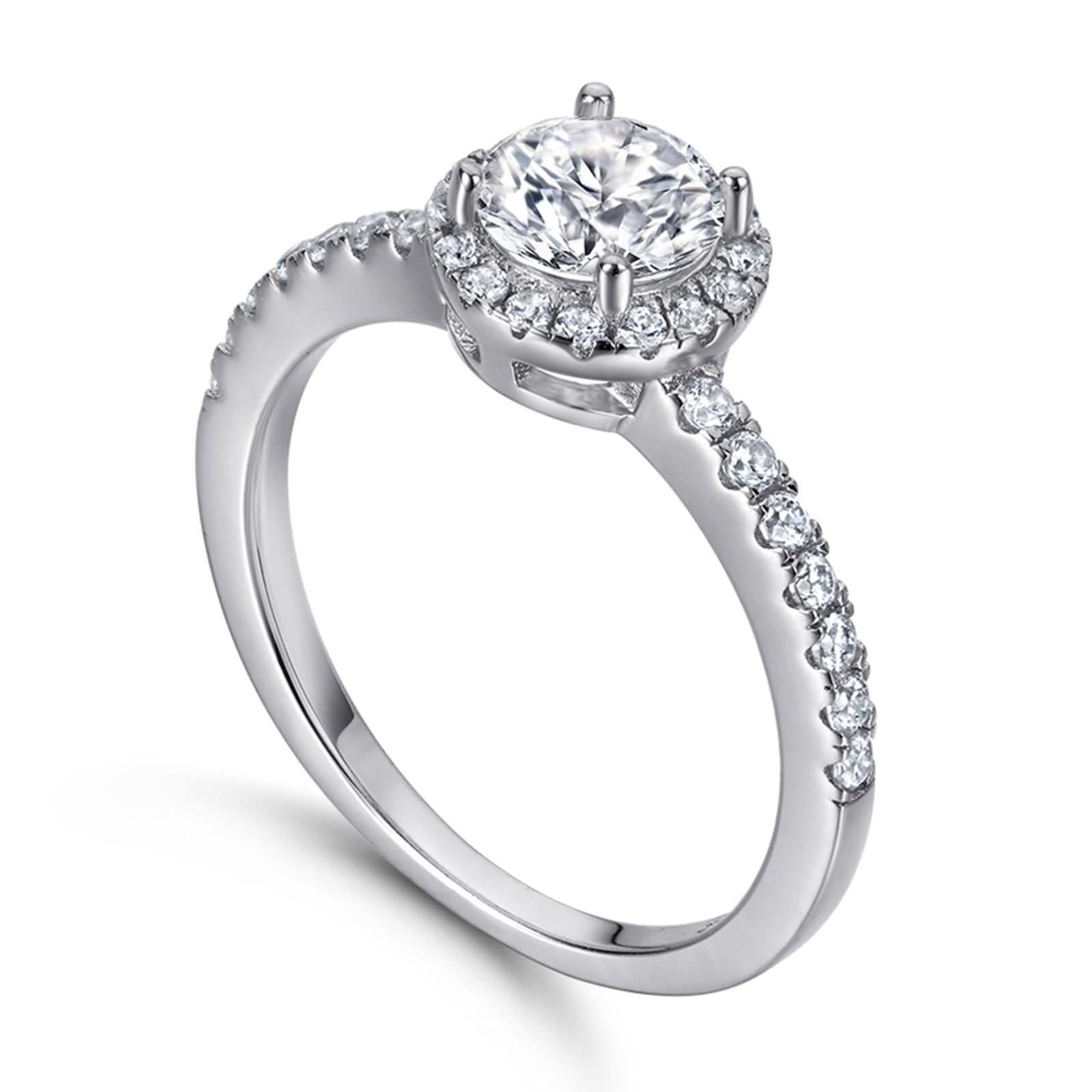 Bague Anneau Femme Argent, Bijoux Femme Mariage Tour Argent Sterling pour La Saint Valentin Anniversary