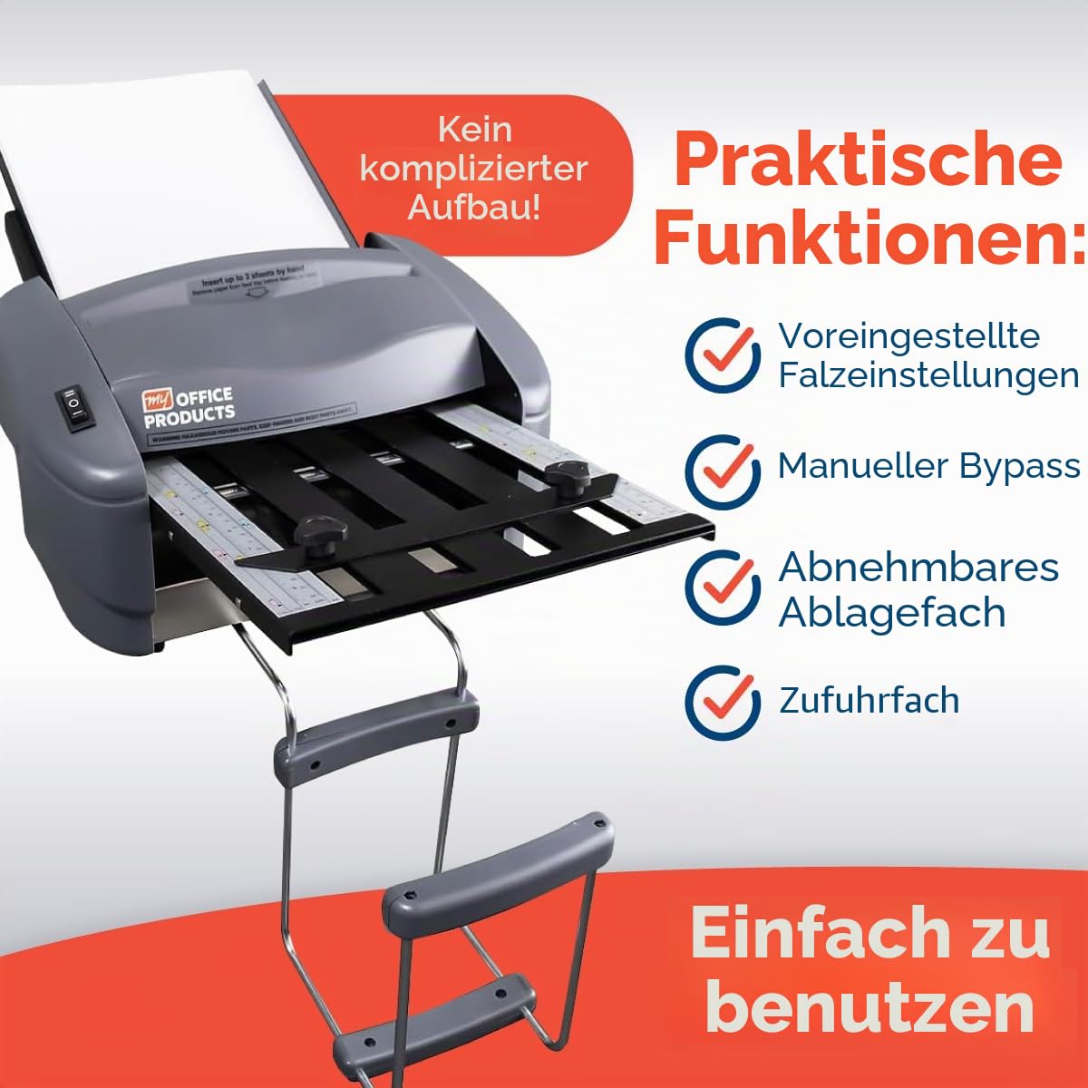 Martin Yale Papier-Falzmaschine P7500: Automatischer Einzug, Tischgerät, 4000 Blatt/Stunde, Brief-, halb-, Z-Falz, doppelt parallel, für Büros, Poststellen, Unternehmen, Falzformate ca. 21,5 x 28 und