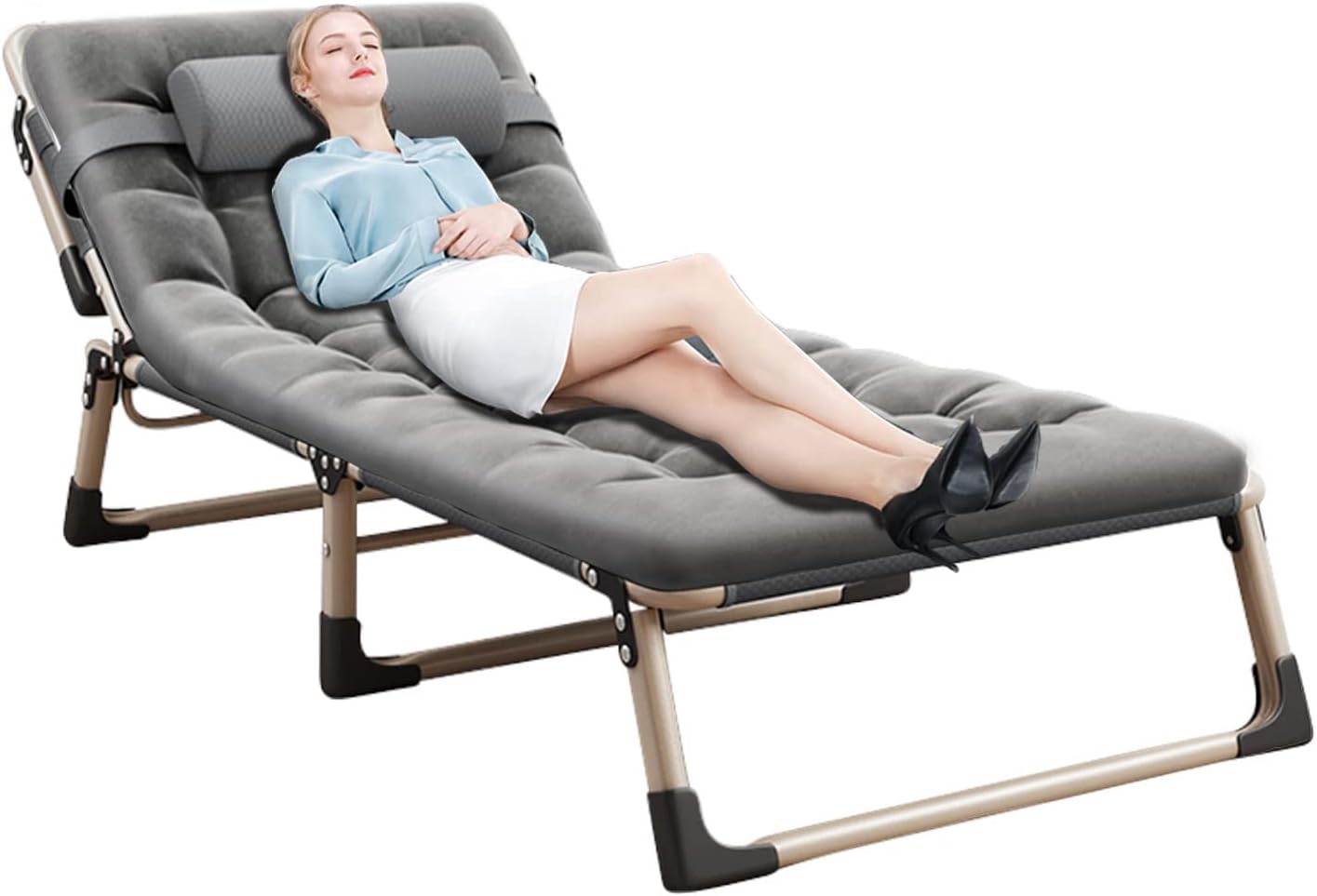 Soliles Reclining Chairs with Mattress,Outdoor Patio Folding Lounge Chair for Sun Tanning,Adjustable 4-Position Portable Folding Chaise Camping Cot for Adult,Perfect Chair for Pool/Beach/Sunbathing : Patio, Lawn & Garden