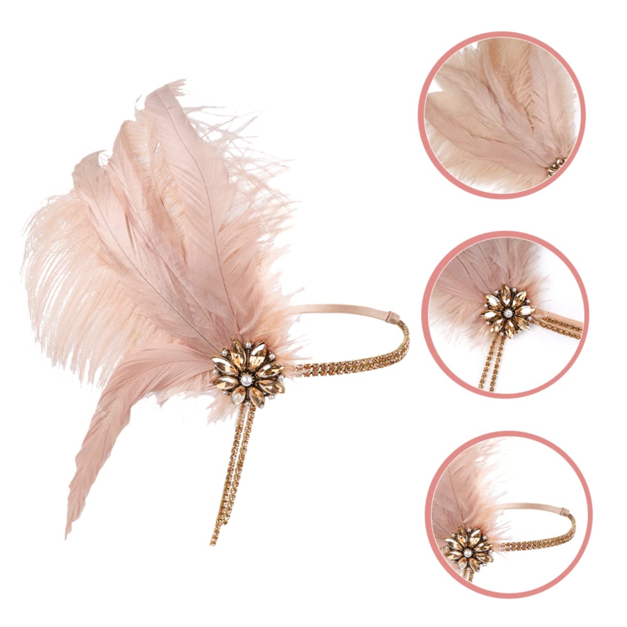 SHERCHPRY 3pezzi Fascinator Piume Per Donne Accessorio Da Sposa Elegante Per Feste e Balli Headpiece Vintage Anni Per Matrimoni e Cerimonie