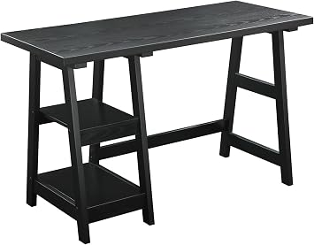 Convenience Concepts Trestle Desk, Black
