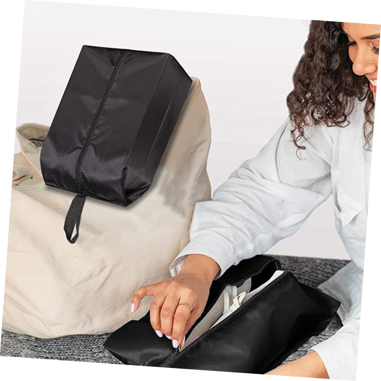 PACKOVE 8pezzi Borse Porta Scarpe Impermeabili Oxford Per Viaggi Sacchetti Organizzatori Con Chiusura Cerniera Per Tenere Pulite e Ordinati Tuoi Calzature