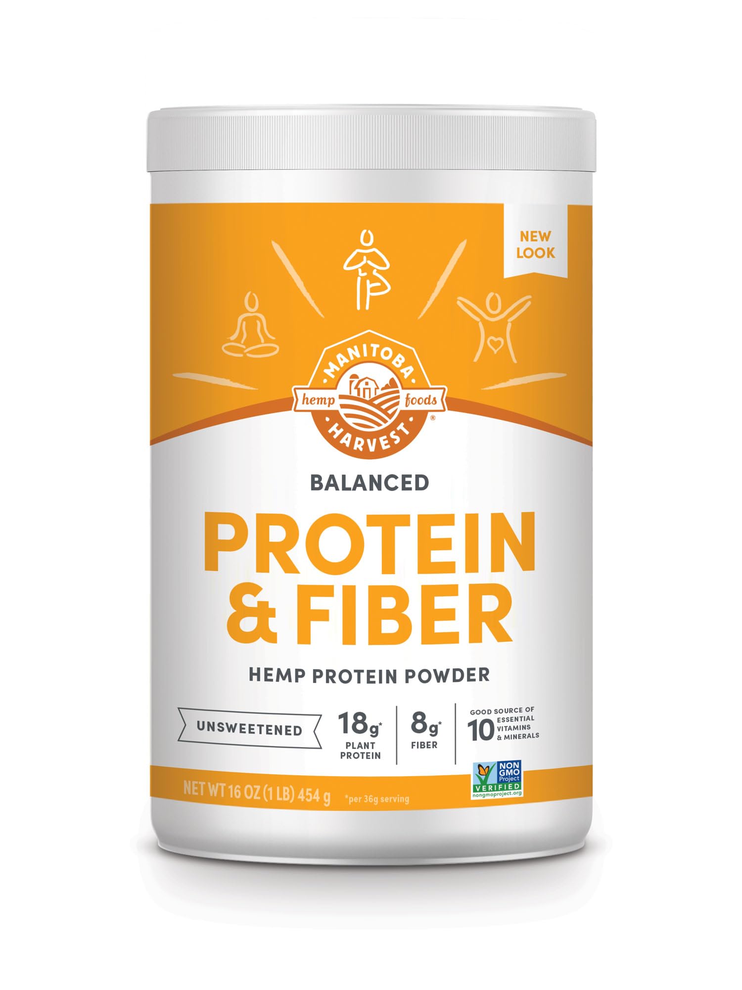 Manitoba Harvest Proteína vegetal de cânhamo em pó, 18 g de proteína e 8 g de fibras por porção, 454 g