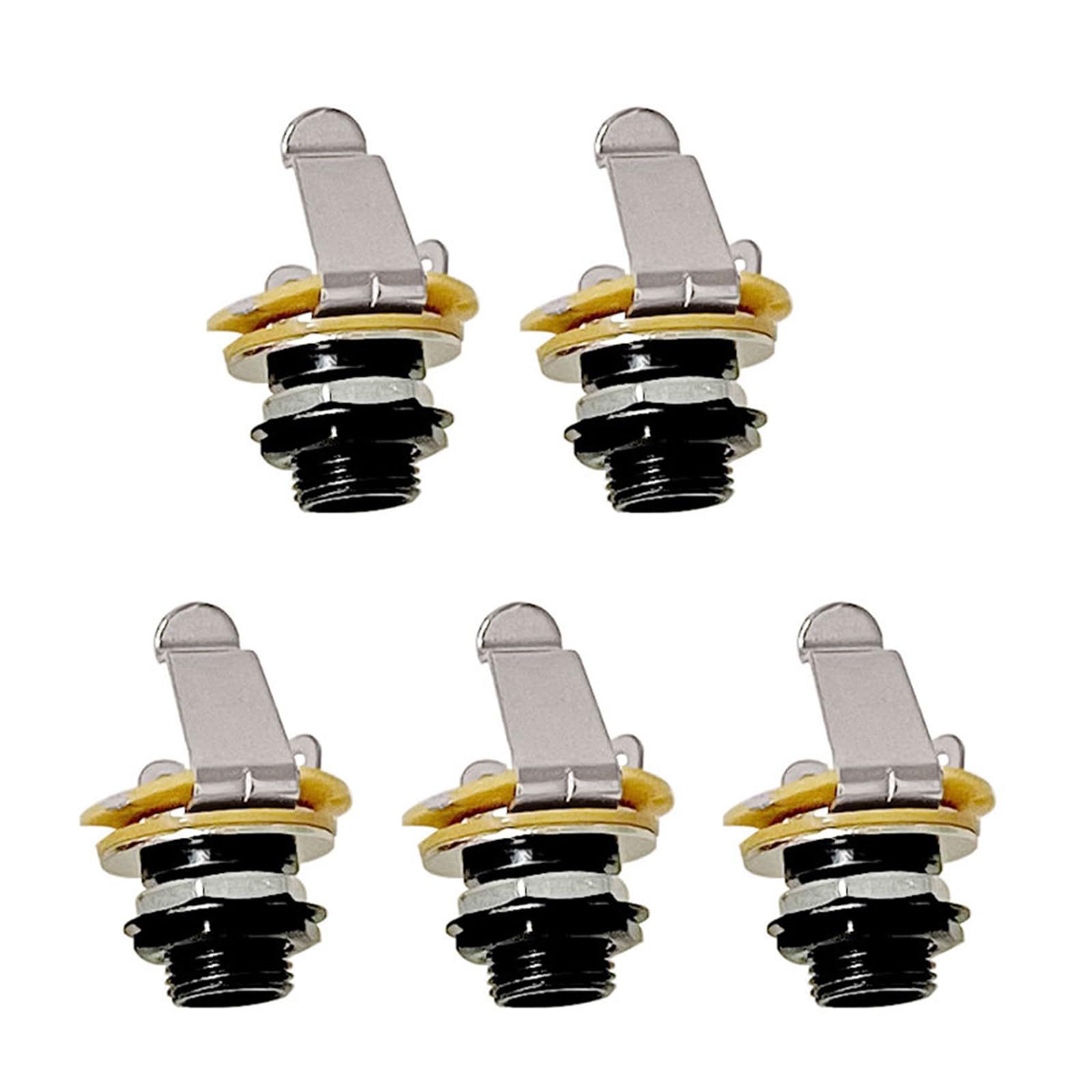 alloneslife 5pcs Durability Plated Metal Jacks Nut Washers Electric Guitar Input Jacks for Stable Guitars Connection Guitar Washer