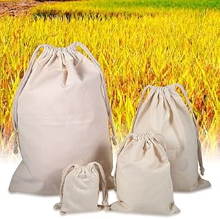 Cotton Drawstring Bags,Household Plain Cotton Drawstring Storage Laundry Xmas Sack Foodstuff Grain Organiser Bag Jewellery Pouch for Travel Home Use(8.7 x 11inch)