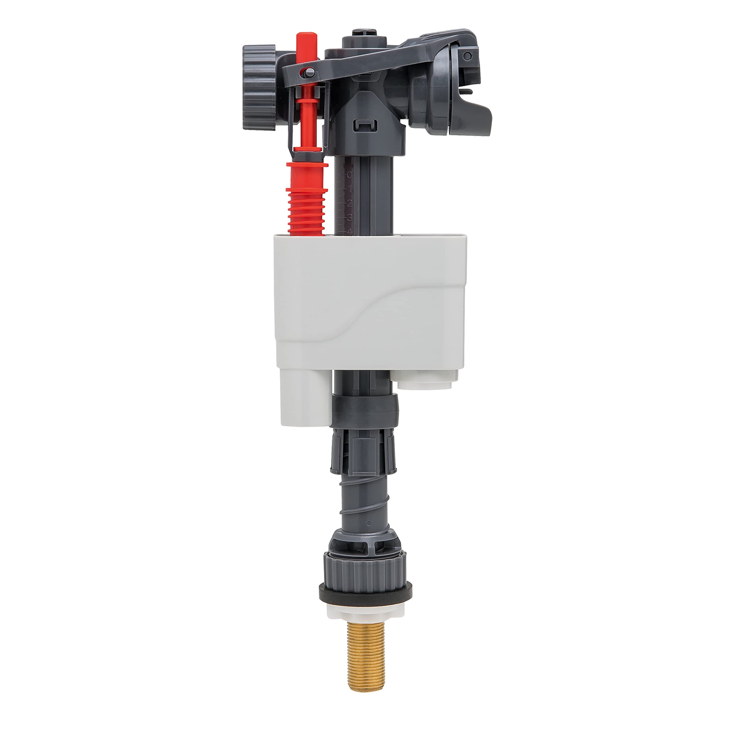 Wirquin 10723731 Chasse d'eau wc robinet flotteur à alimentation latérale et basse Doblo, gris | Régulation précise, installation facile, adaptable à tous types de réservoirs, économie d'eau
