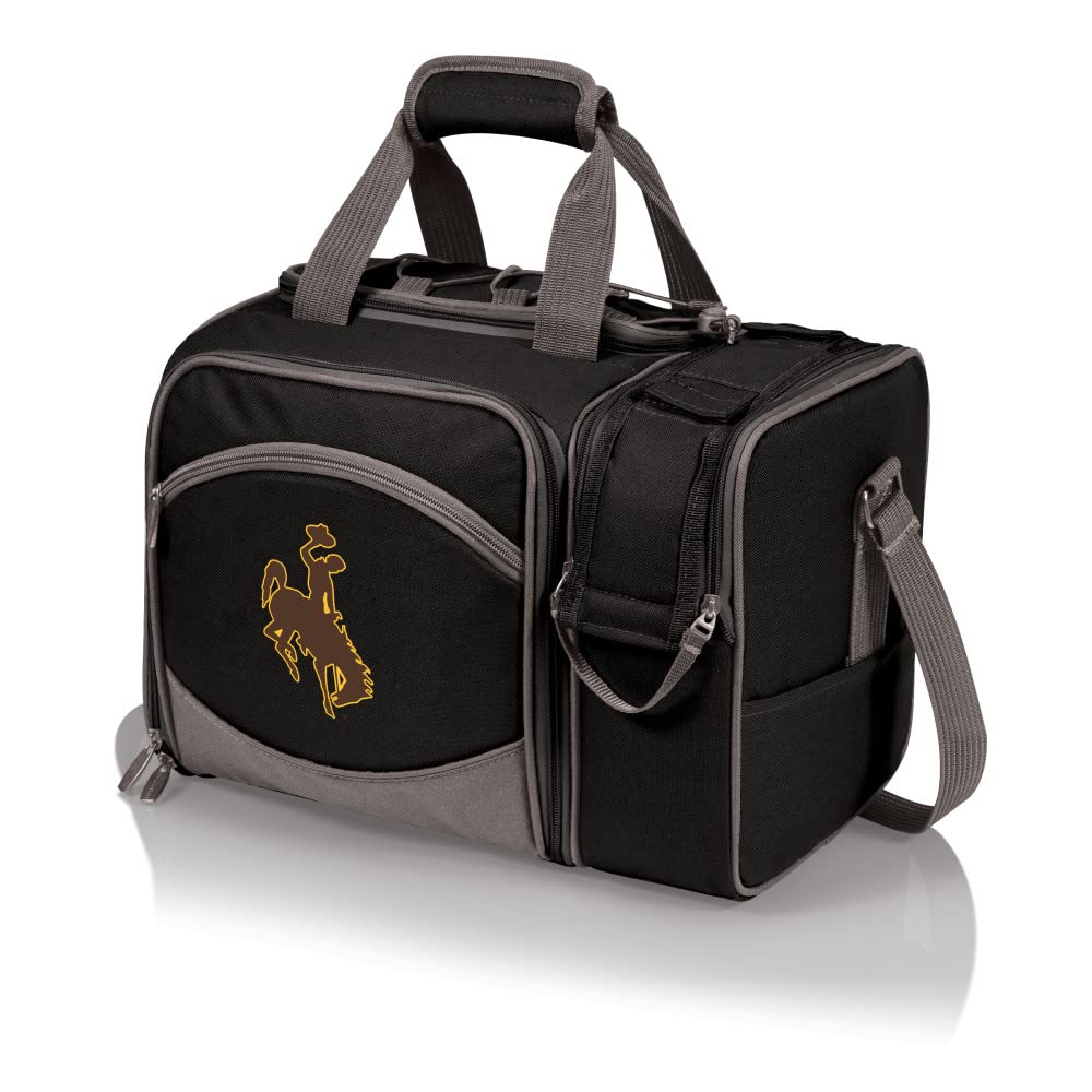 Picnic Time Malibu - Bolsa térmica para Picnic (14,5 x 10,5 x 9 cm), Color Negro con Detalles Grises