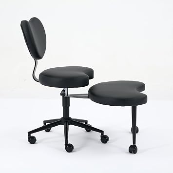Meditation Chair Plus, Cross Legged Chair with Wheels, ADHD Chair, Criss Cross Desk Chair with Lumbar Support and Adjustable Stool, Flexible Design for Fidgety Sitters Black