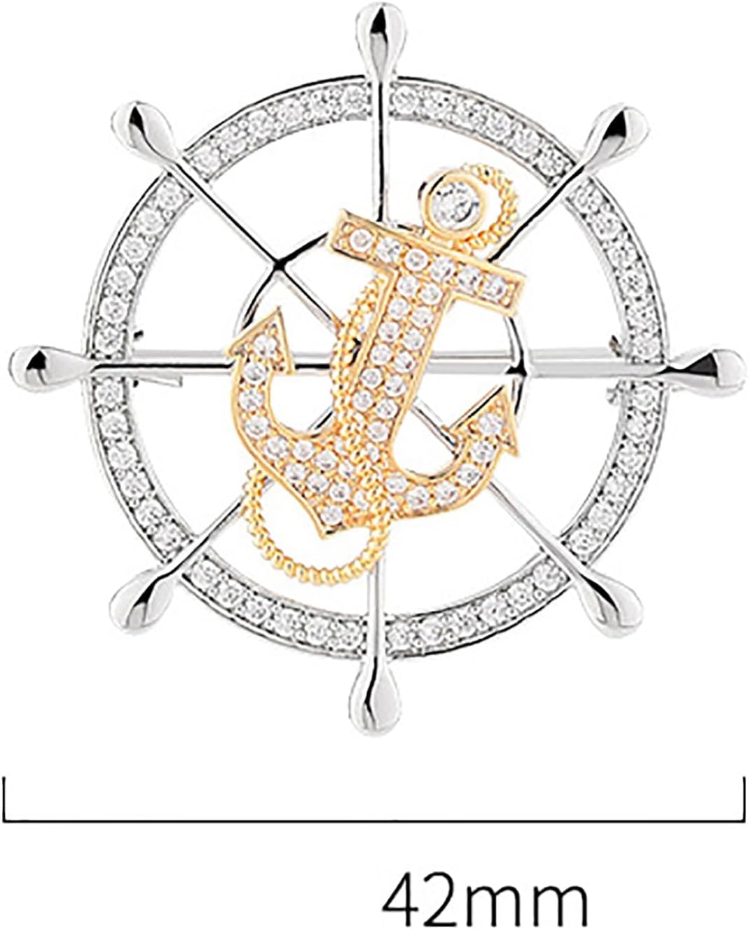 メンズブローチ メンズブローチクラスプバッジ回転式舵コサージュ 結婚式 発表会 社交