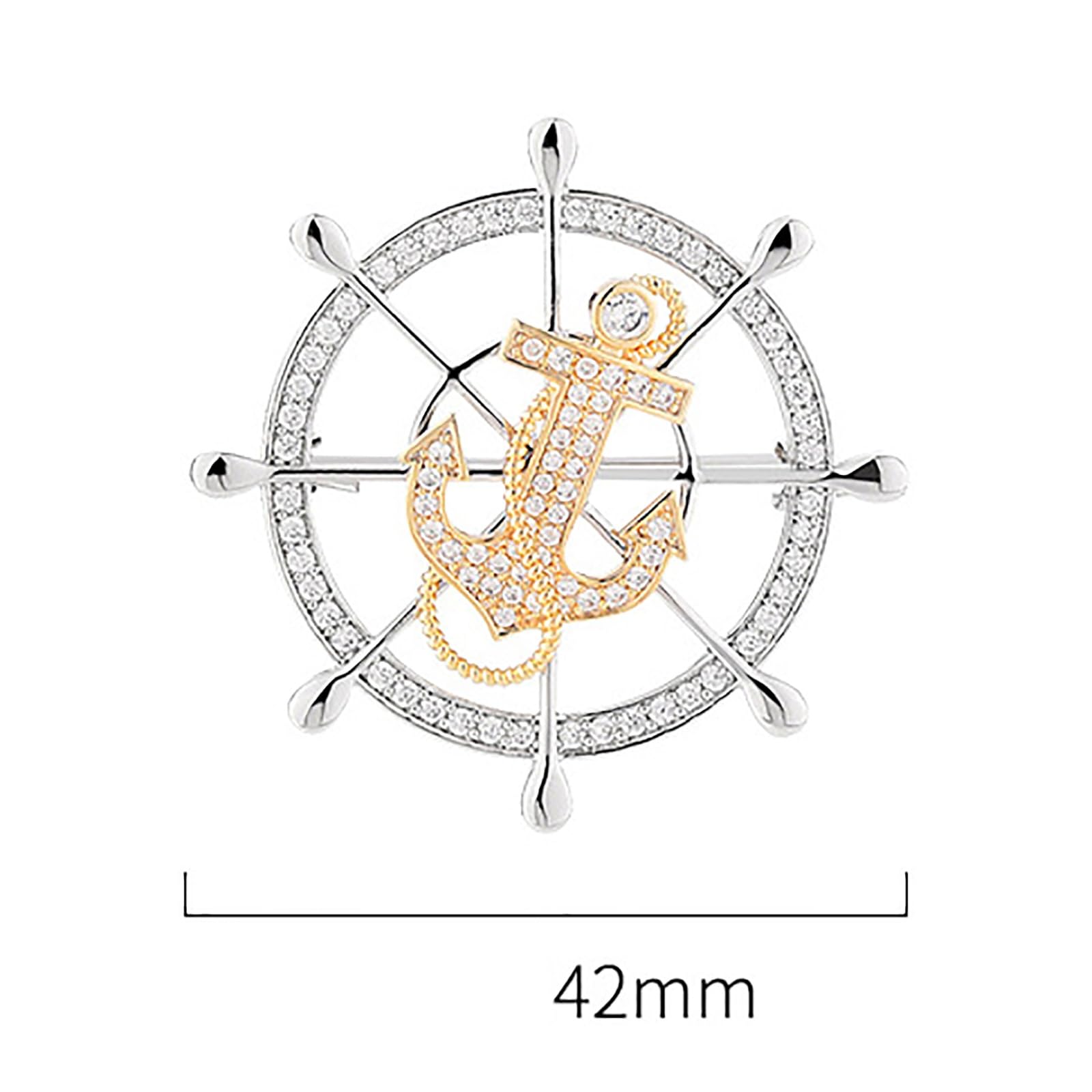 Pin de Traje Broche for Hombre, Insignia con Cierre, Ramillete de timón Giratorio Accesorio para Camisa de Traje