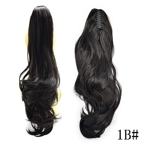Vista 36 de LYRICAL HAIR Extensión de cola de caballo sintética para mujer, con cordón ajustable, pinza de mandíbula, larga, rizada, ondulada, extensión de cola