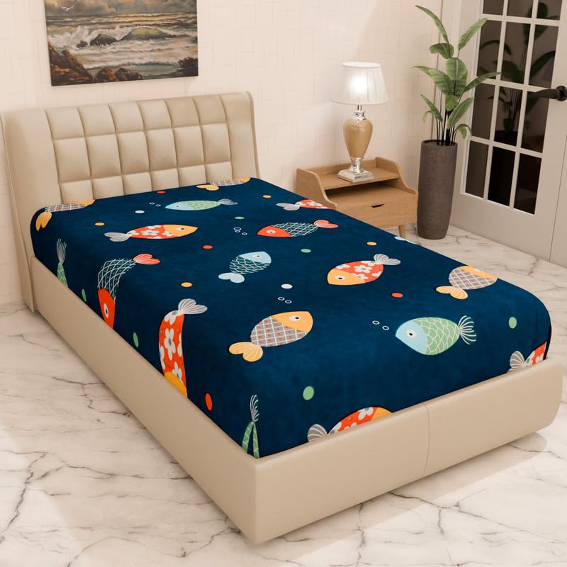 akshya mattress protector | 100% waterproof, breathable & soft fabric | leak-proof tpu layer | protects from spills, sweat & bedwetting | fitted sheet style bed cover-single bed