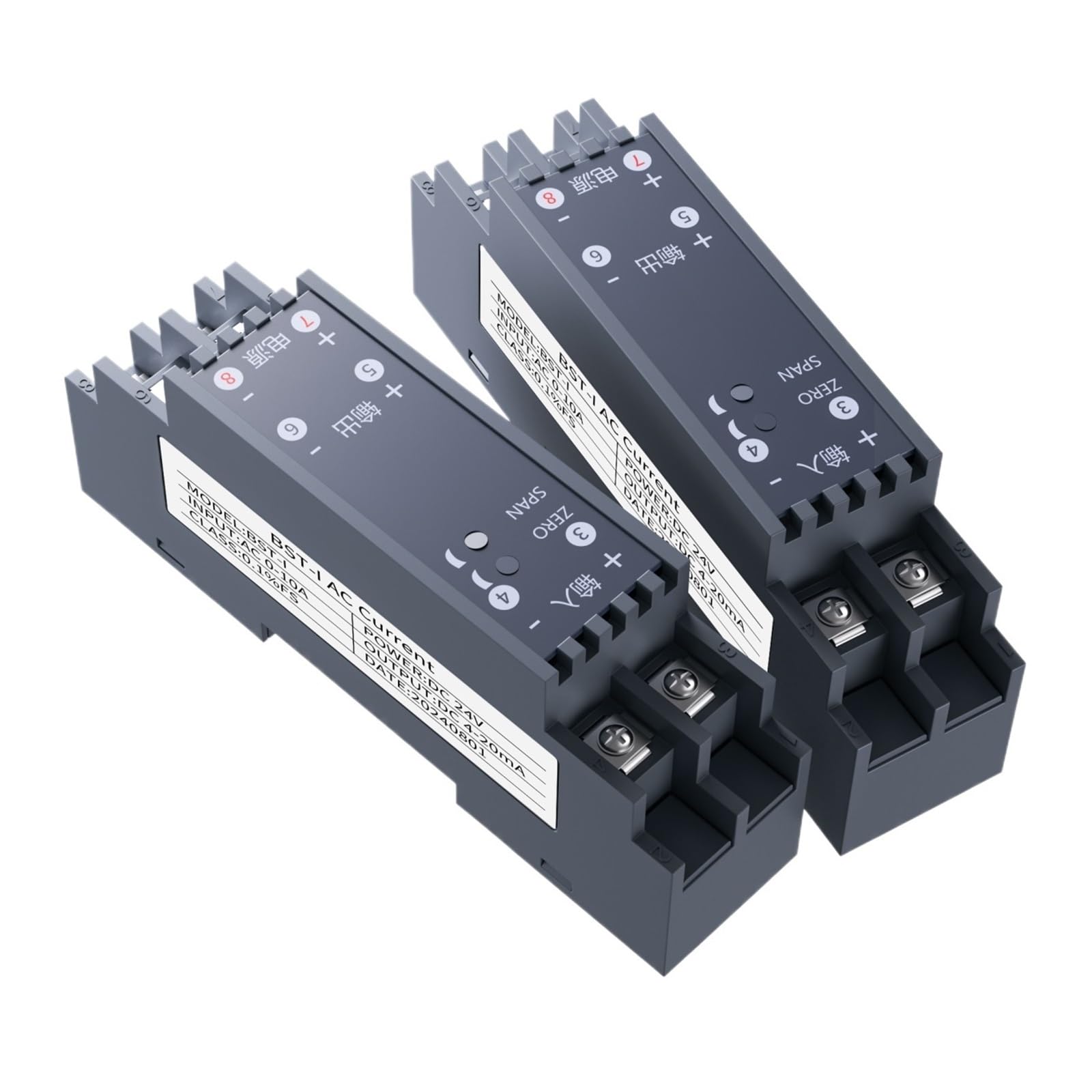 PEQYUACTE AC Current Signal Converter AC 1A 2A 3A 5A 10A 15A 20A to 4-20mA 0-20mA 0-10V 0-5V 1-5V Current Transducer DC24V(INPUT AC 0-1A-0-10V)