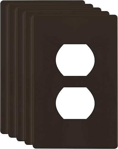 Miniatura 21 de ENERLITES Placa de pared dúplex para tomacorriente, cubierta de toma de corriente eléctrica, acabado brillante, tamaño mediano de 1 banda, 4.88" x