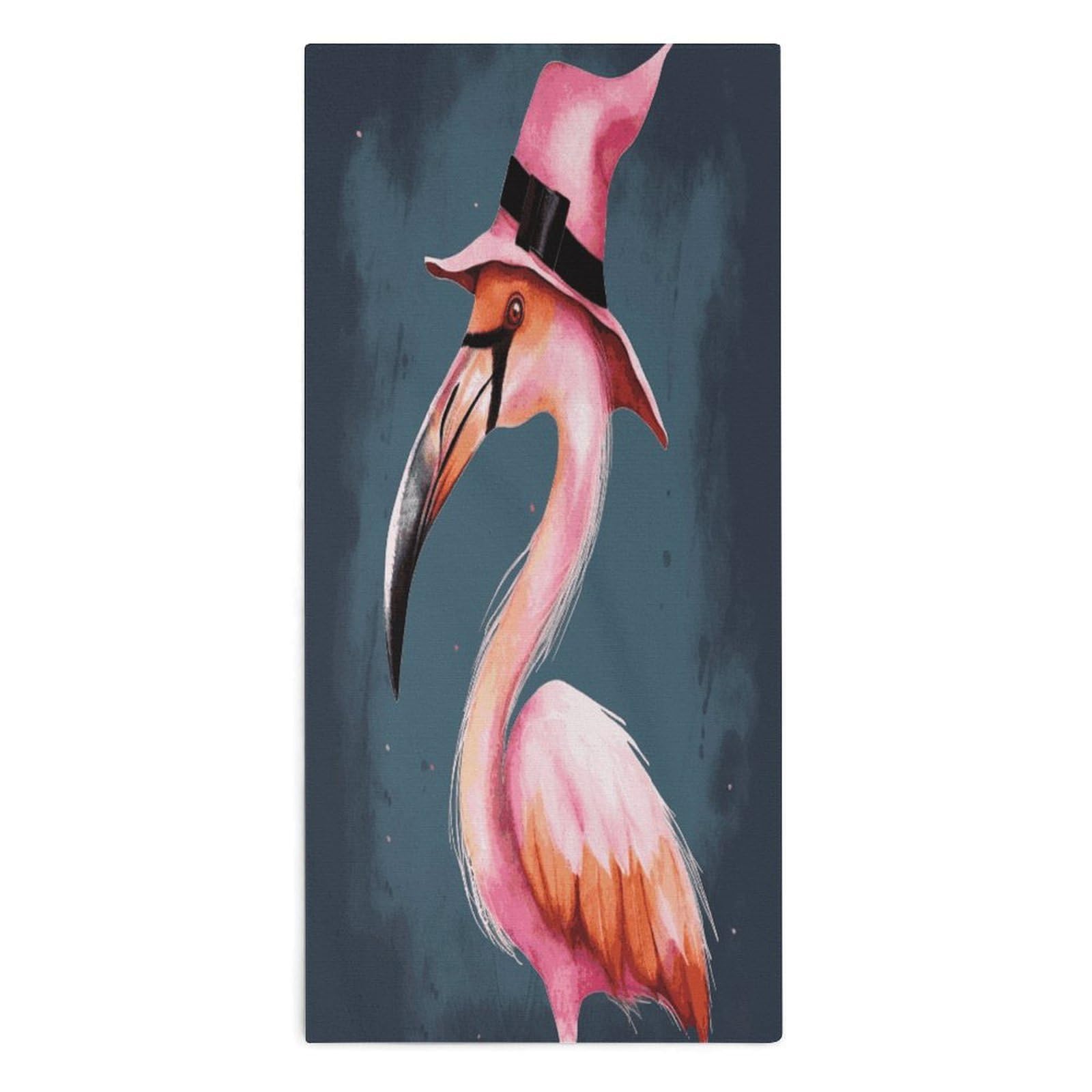 Btcowzrv Style Halloween Flamingo Witch Hat Bath Towel Beach Towels Shower Towel