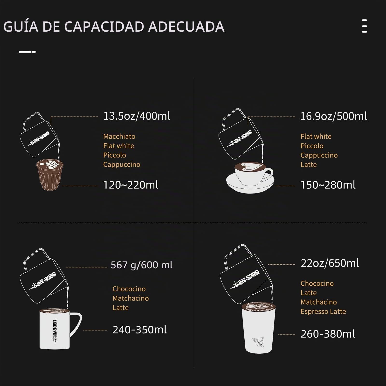 MHW-3BOMBER Jarra de leche profesional de acero inoxidable, 500 ml, jarra de leche para barista, jarra de espuma de leche para café expreso y latte art, con diseño de boca Hawksbill, accesorio
