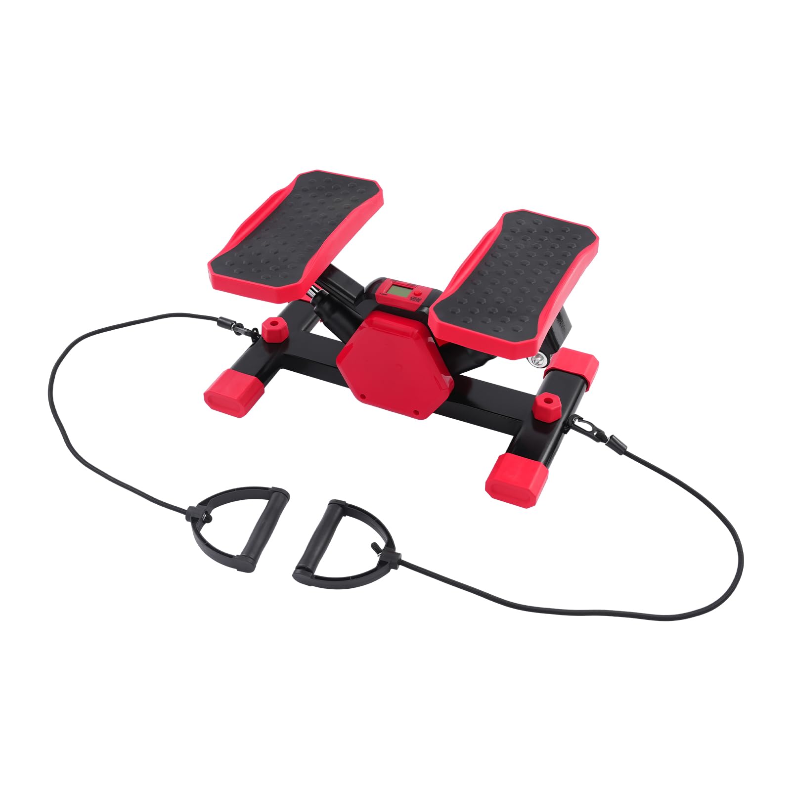 Mini stepper pour mouvements latéraux et verticaux, stepper portable avec corde de traction et écran LCD, appareil de fitness à domicile pour entraîner les fesses, les jambes, les cuisses et les bras