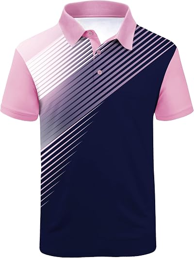 ZITY Men's Golf Shirt Short Sleeve Polo Shirt Moisture Wicking Performance Print Poloshirt for Men Clasic Collared T-Shirt