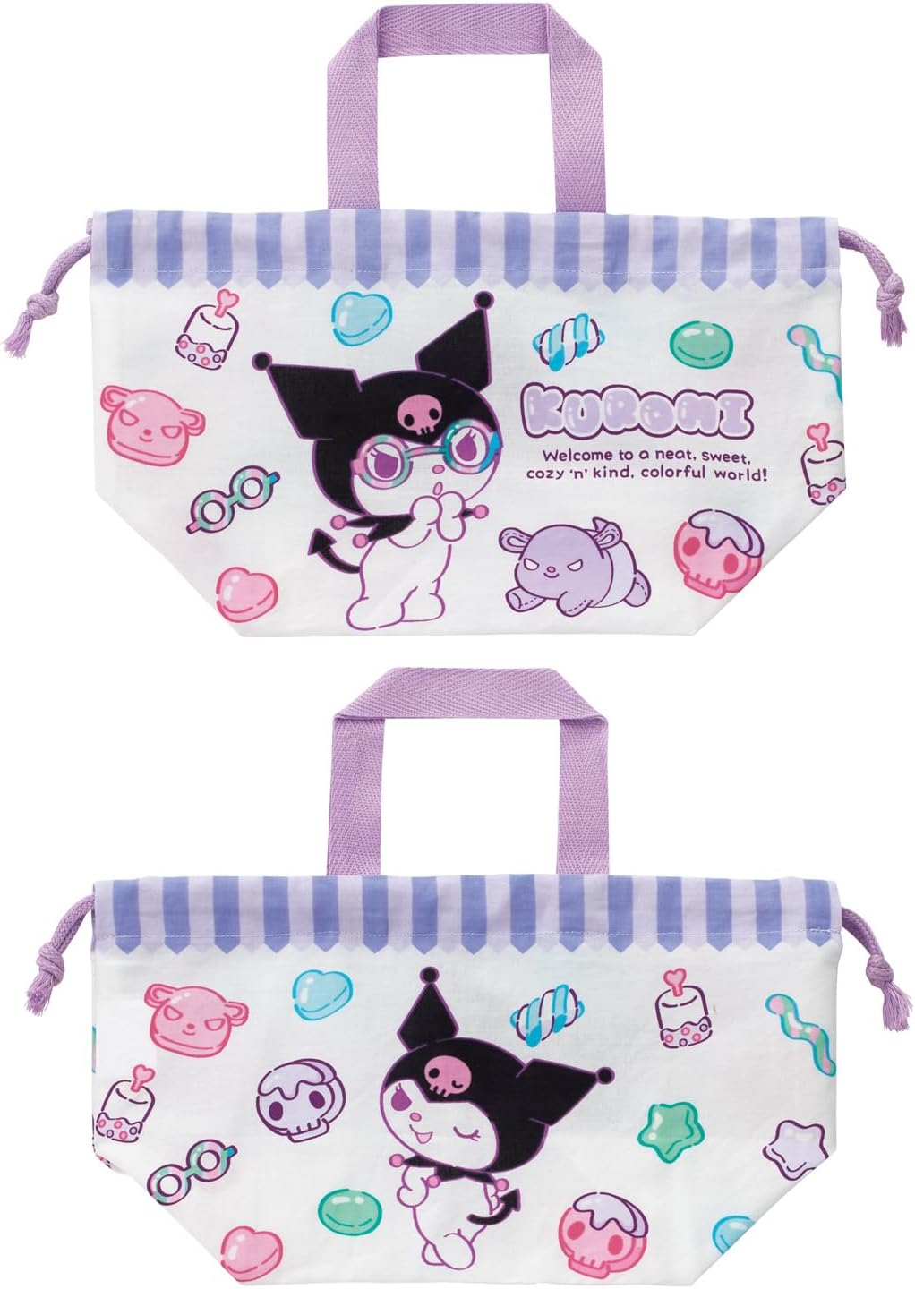 Skater KB7W-A Sanrio Chromi Marshugumi Lunch Drawstring Bag Set of 2