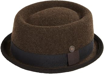 DASMARCA Mens Winter Wool Felt Stingy Brim Porkpie Hat