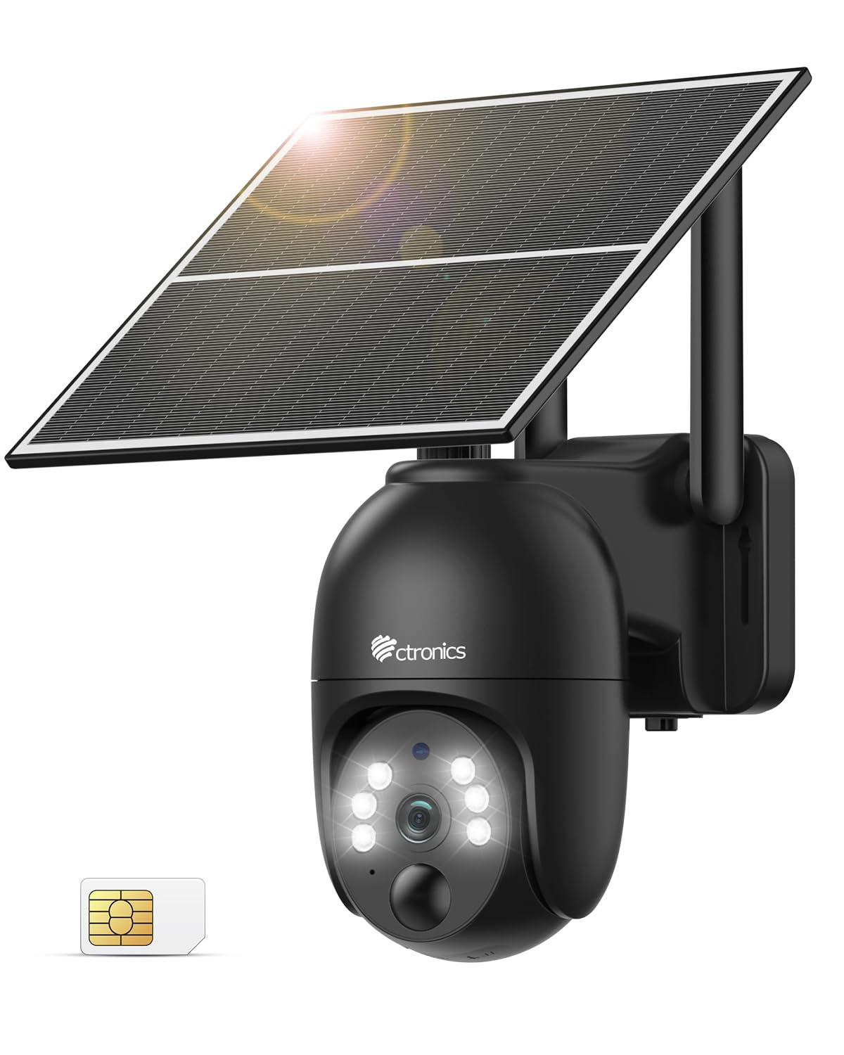Ctronics Telecamera Wi-Fi Esterno Set, Auto-tracking, Visione Notturna a Colori fino a 30m, Rilevamento Umanoide, Monitoraggio da Remoto tramite PC, Registrazione 24/7 su FTP/NVR/NAS