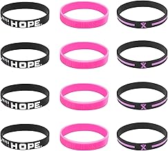 WANDIC 12 Pcs Awareness Silicone Bracelets Mixed Silicone Bracelet Inspirational Rubber Bracelets for Men Women Party Events, Silicone