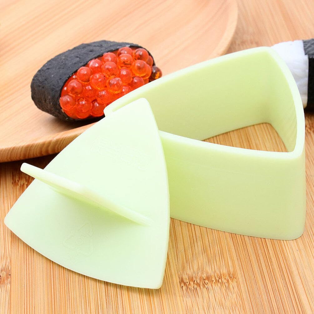 Hemoton Triangular Rice Ball Mold 3.34 Inch Non-Stick Onigiri Maker with Rice Scoop for Easy Diy Japanese Sushi and Triangle Seaweed Wrapper Kitchen Tool